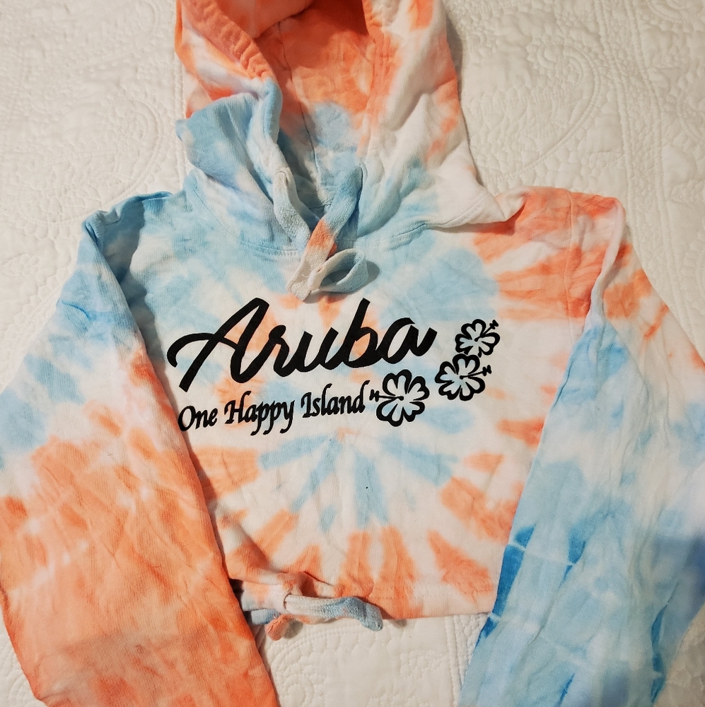 Happy Kids USA Aruba long Sleeves Tie Dye Cropped Hoodie Size XL